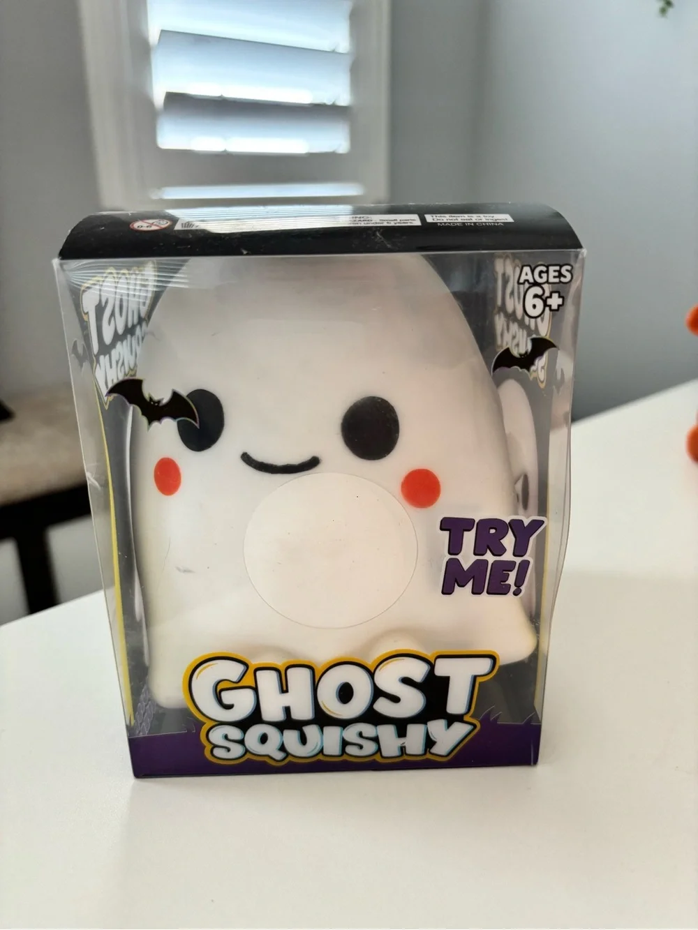 Target White Ghost Squishy Toy with Red Cheeks